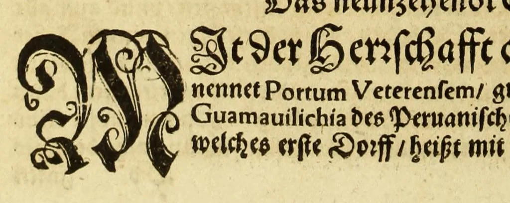 An illustration from Der Newenn Weldt vnd indianischen Königreichs, newe vnnd wahrhaffte History, : von allen Geschichten, Handlungen, Thaten, strengem vnnd ernstlichem Regiment der Spanier gegen den Indianern, vngläublichem grossem gut ..., 1579, leaf 222