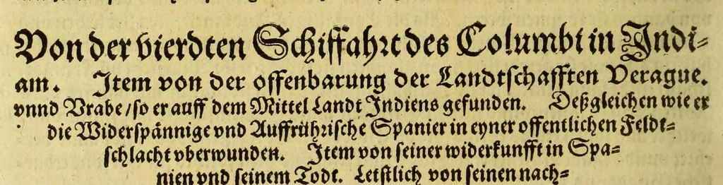 An illustration from Der Newenn Weldt vnd indianischen Königreichs, newe vnnd wahrhaffte History, : von allen Geschichten, Handlungen, Thaten, strengem vnnd ernstlichem Regiment der Spanier gegen den Indianern, vngläublichem grossem gut ..., 1579, leaf 52