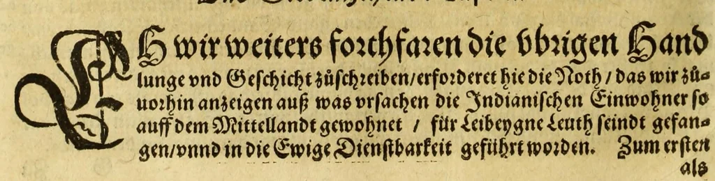 An illustration from Der Newenn Weldt vnd indianischen Königreichs, newe vnnd wahrhaffte History, : von allen Geschichten, Handlungen, Thaten, strengem vnnd ernstlichem Regiment der Spanier gegen den Indianern, vngläublichem grossem gut ..., 1579, leaf 62