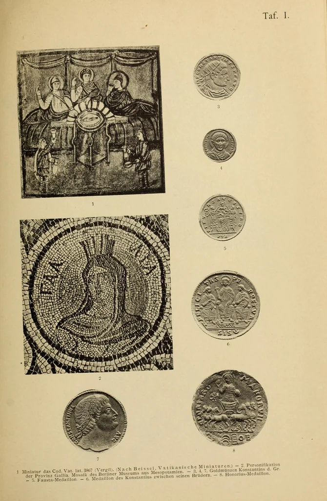 An illustration from Der Nimbus und verwandte Attribute in der frühchristlichen Kunst, 1905, leaf 159