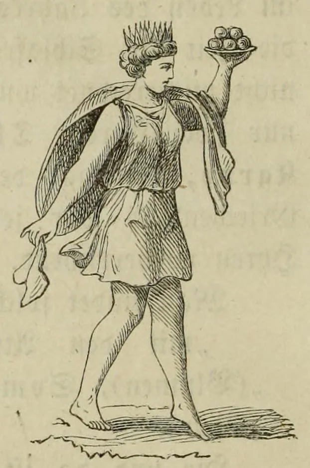 An illustration from Der Olymp, oder, Mythologie der Griechen und Römer : mit Einschluss der aegyptischen, nordischen und indischen Götterlehre : zum Selbtsunterricht für die erwachsene Jugend und angehende Künstler, sowie für höhere Lehranstalten, 1868, leaf 184