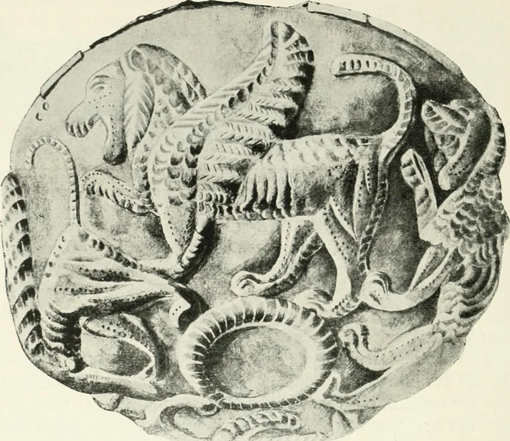 An illustration from Der Orient und die frühgriechische Kunst, 1912, leaf 131