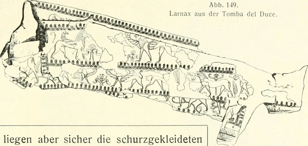 An illustration from Der Orient und die frühgriechische Kunst, 1912, leaf 144