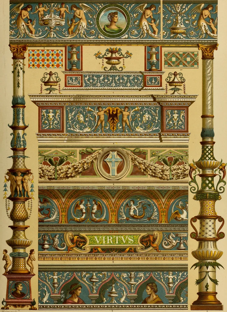 An illustration from Der Ornamentenschatz; ein Musterbuch stilvoller Ornamente aus allen Kunstepochen, 1887, leaf 147