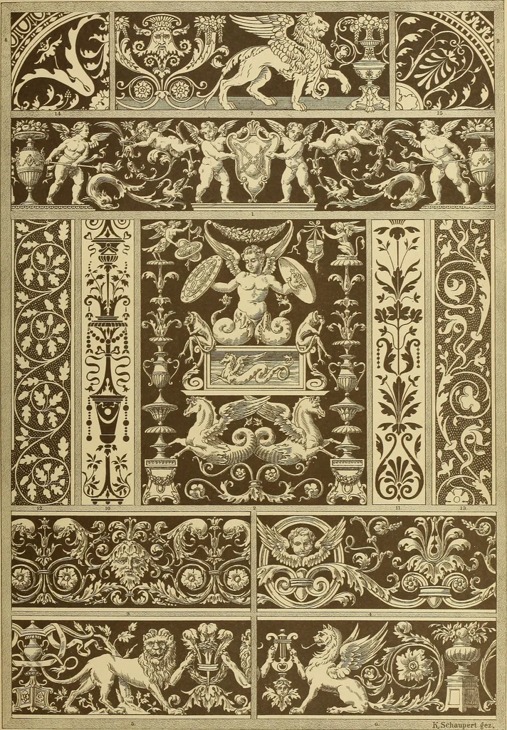 An illustration from Der Ornamentenschatz; ein Musterbuch stilvoller Ornamente aus allen Kunstepochen, 1887, leaf 163