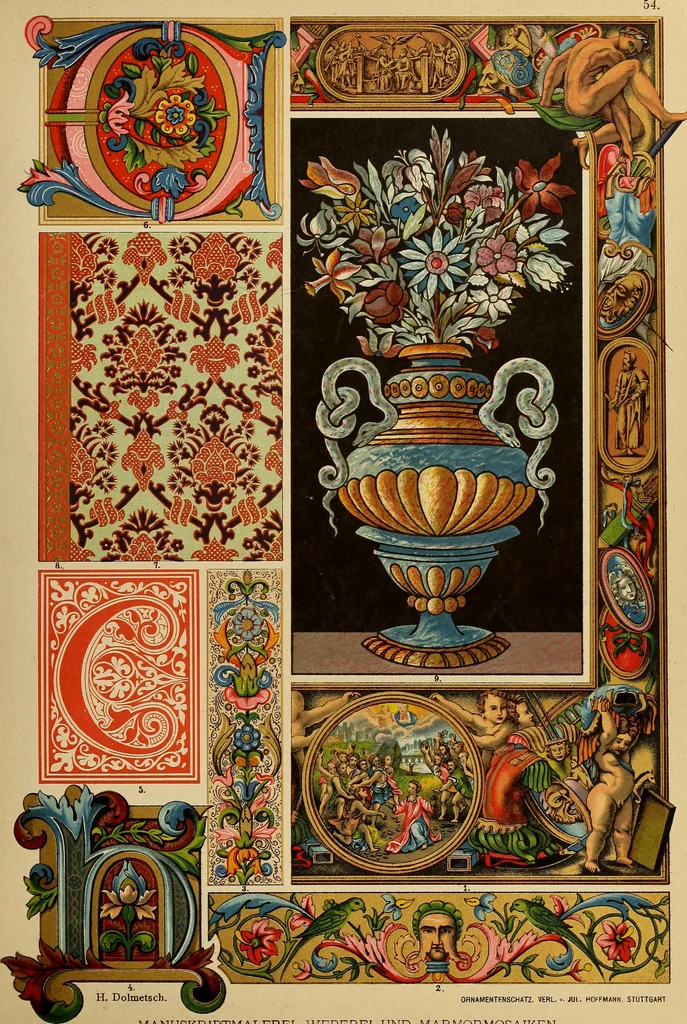 An illustration from Der Ornamentenschatz; ein Musterbuch stilvoller Ornamente aus allen Kunstepochen, 1887, leaf 169