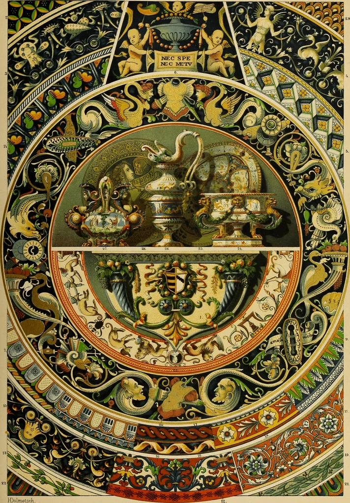An illustration from Der Ornamentenschatz; ein Musterbuch stilvoller Ornamente aus allen Kunstepochen, 1887, leaf 171