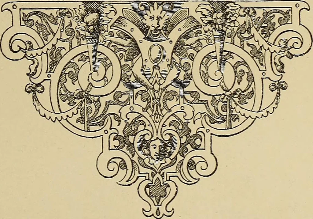 An illustration from Der Ornamentenschatz; ein Musterbuch stilvoller Ornamente aus allen Kunstepochen, 1887, leaf 185