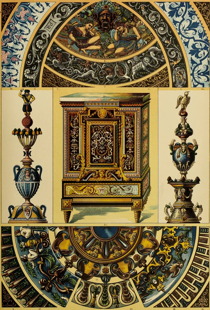 An illustration from Der Ornamentenschatz; ein Musterbuch stilvoller Ornamente aus allen Kunstepochen, 1887, leaf 207