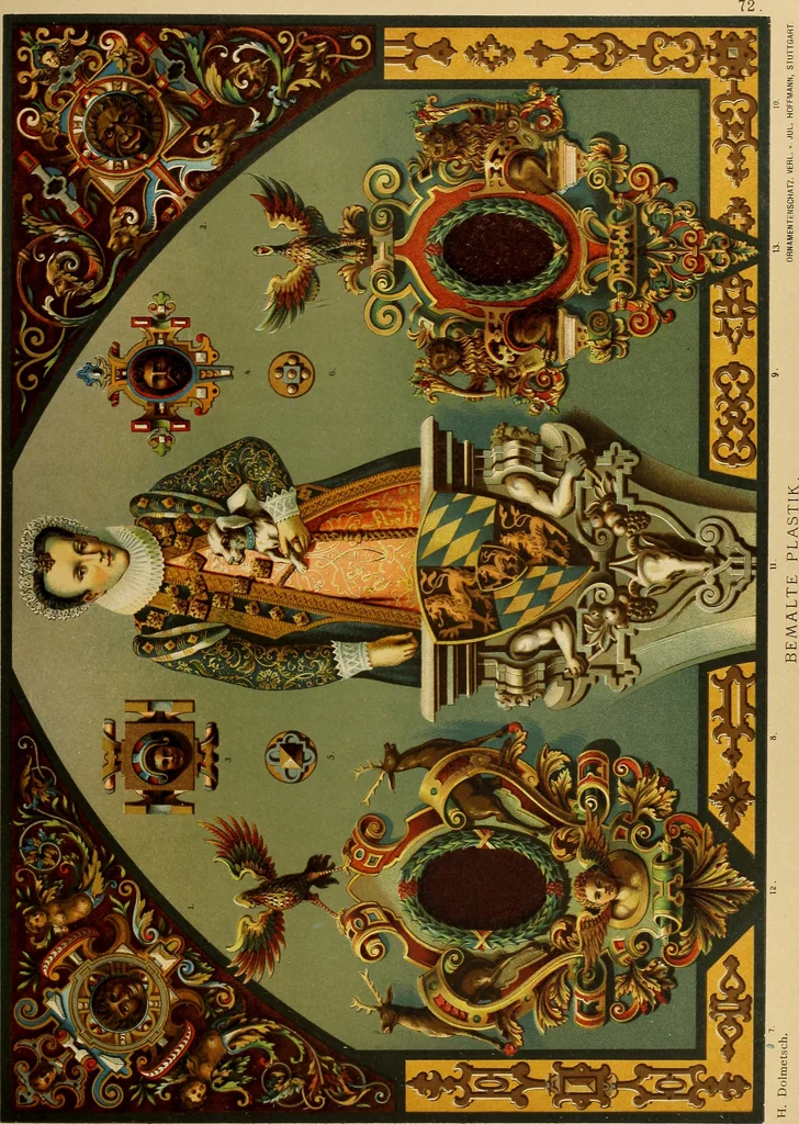 An illustration from Der Ornamentenschatz; ein Musterbuch stilvoller Ornamente aus allen Kunstepochen, 1887, leaf 223