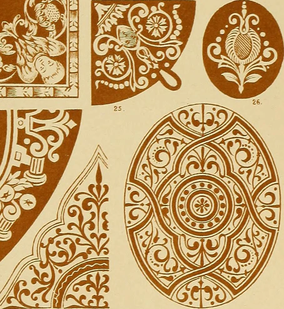 An illustration from Der Ornamentenschatz; ein Musterbuch stilvoller Ornamente aus allen Kunstepochen, 1887, leaf 225