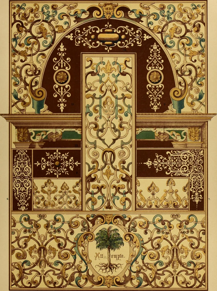 An illustration from Der Ornamentenschatz; ein Musterbuch stilvoller Ornamente aus allen Kunstepochen, 1887, leaf 241
