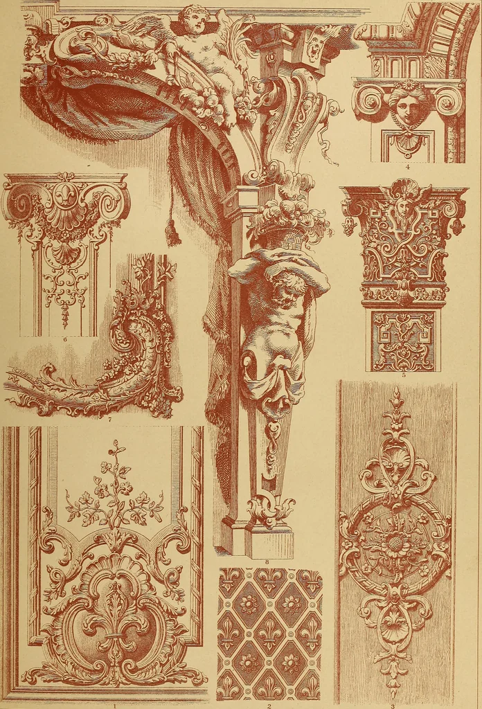 An illustration from Der Ornamentenschatz; ein Musterbuch stilvoller Ornamente aus allen Kunstepochen, 1887, leaf 253