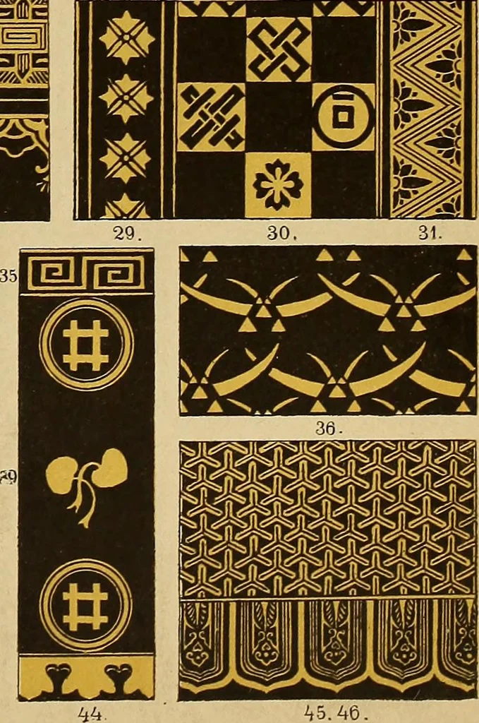 An illustration from Der Ornamentenschatz; ein Musterbuch stilvoller Ornamente aus allen Kunstepochen, 1887, leaf 47