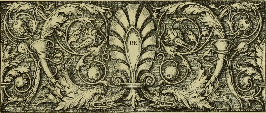 An illustration from Der Ornamentstich der deutschen Frührenaissance : nach seinem sachlichen Inhalt, 1888, leaf 195
