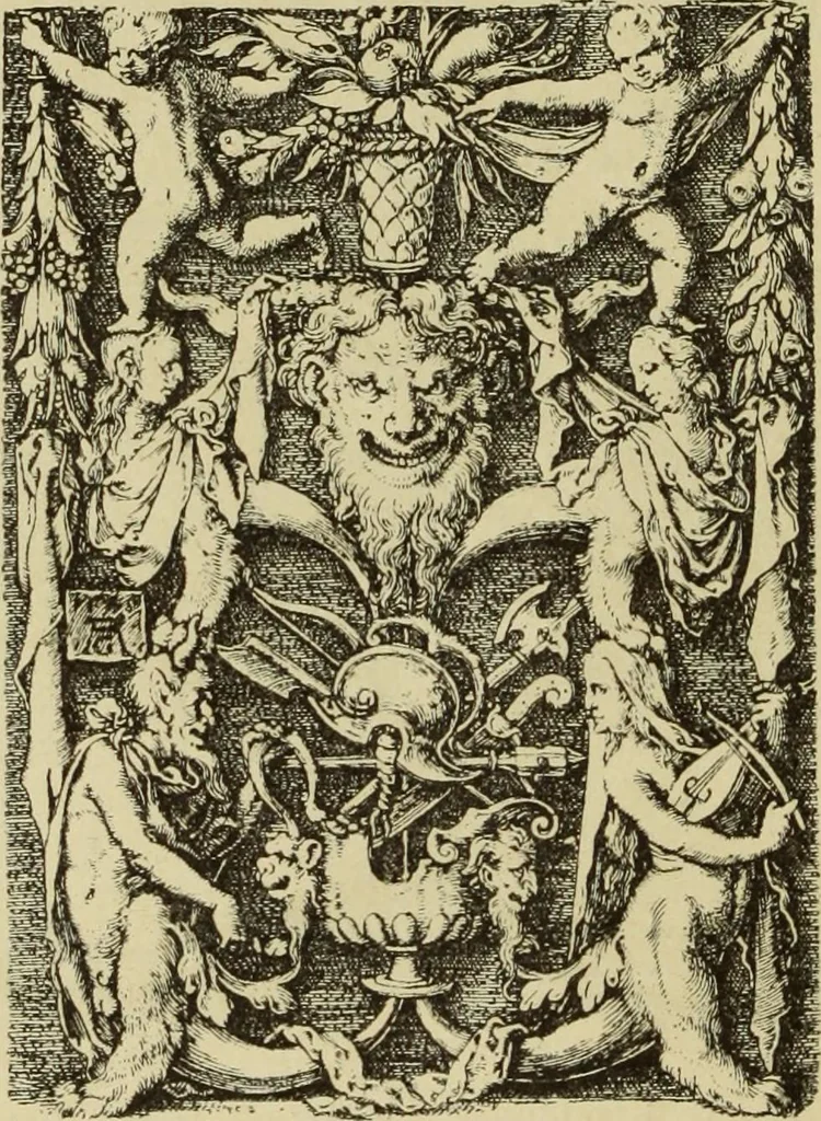 An illustration from Der Ornamentstich der deutschen Frührenaissance : nach seinem sachlichen Inhalt, 1888, leaf 218