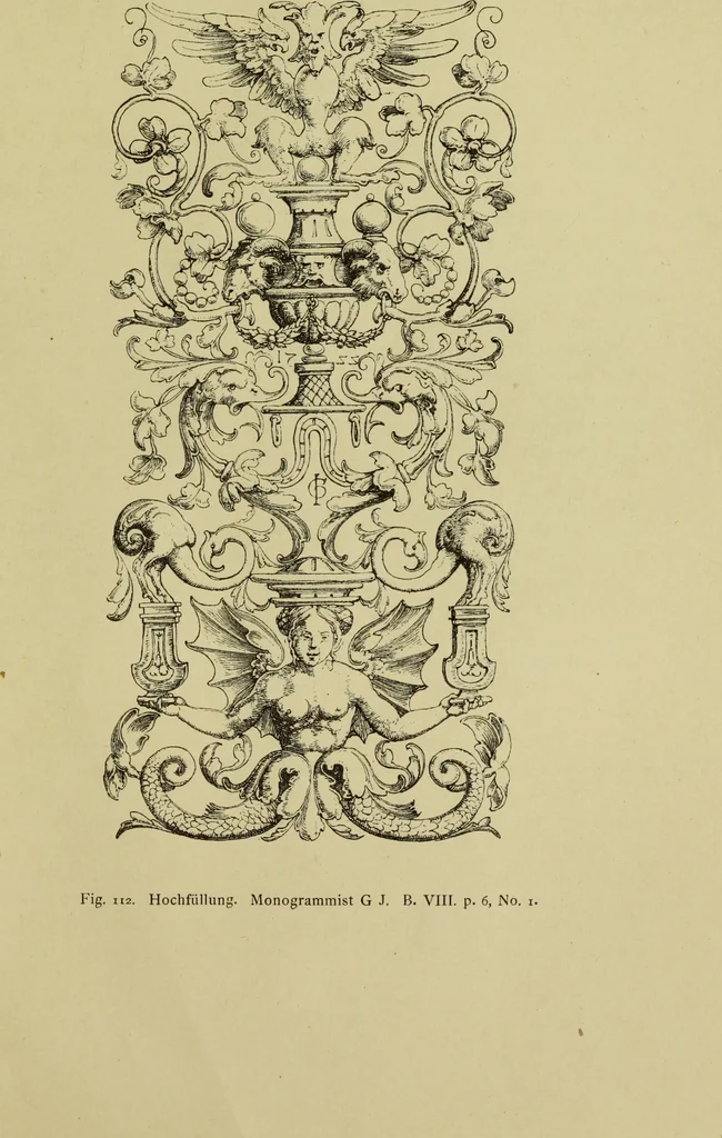 An illustration from Der Ornamentstich der deutschen Frührenaissance : nach seinem sachlichen Inhalt, 1888, leaf 233
