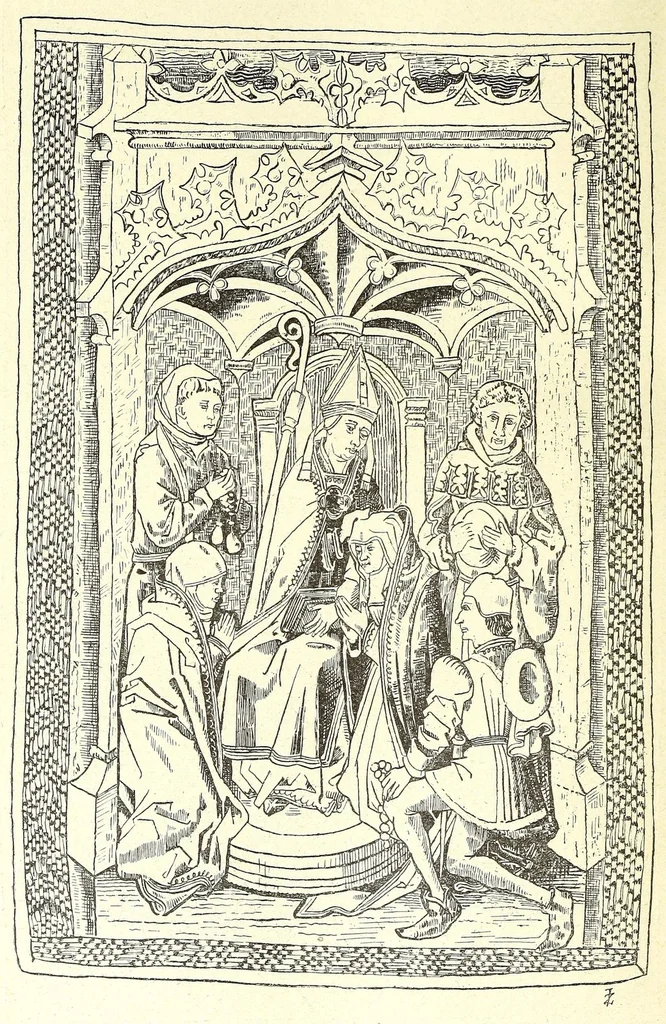 An illustration from Der Paramentenschatz im historischen Museum zu Bern in Wort und Bild : im Auftrage der Aufsichtskommission des Museums, 1895, leaf 112