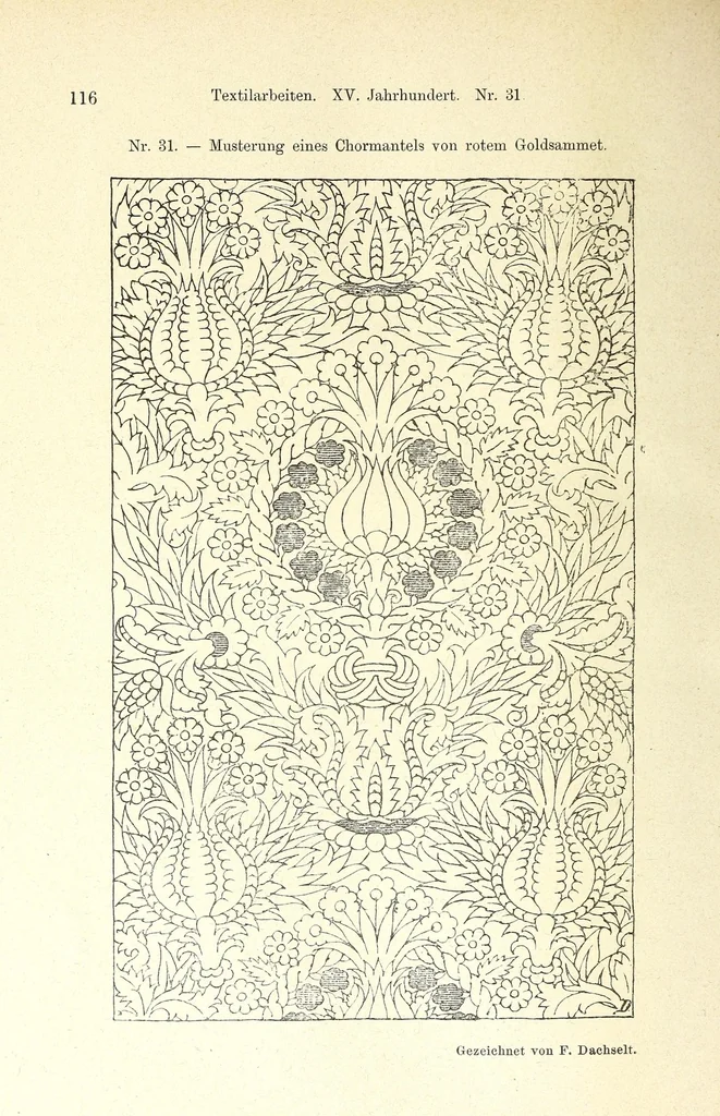 An illustration from Der Paramentenschatz im historischen Museum zu Bern in Wort und Bild : im Auftrage der Aufsichtskommission des Museums, 1895, leaf 138
