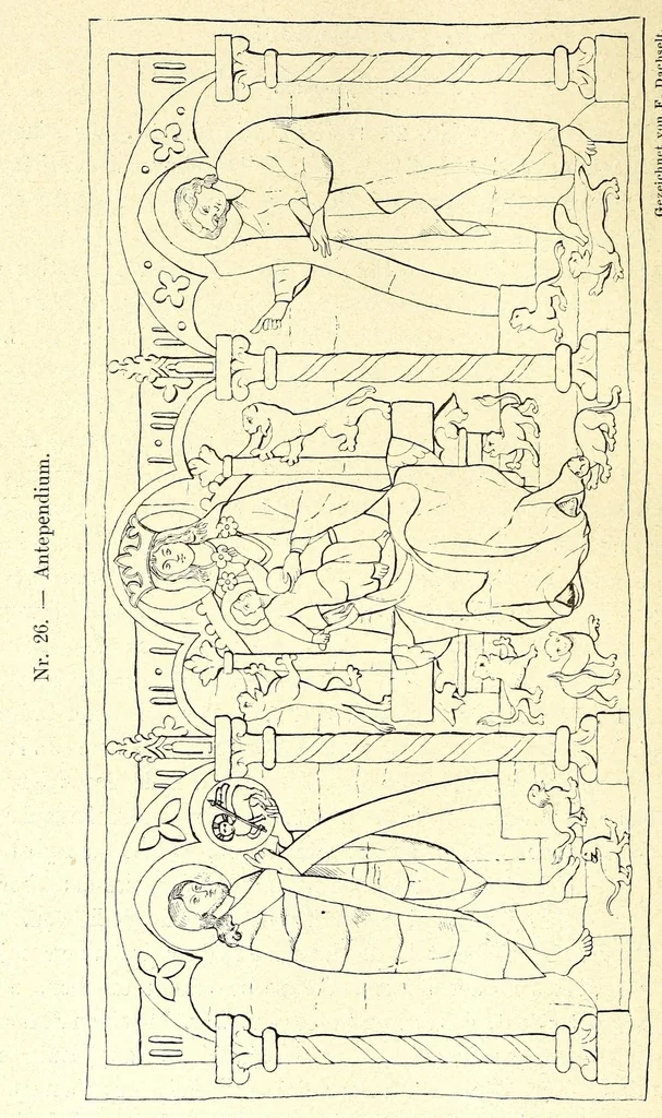 An illustration from Der Paramentenschatz im historischen Museum zu Bern in Wort und Bild : im Auftrage der Aufsichtskommission des Museums, 1895, leaf 70