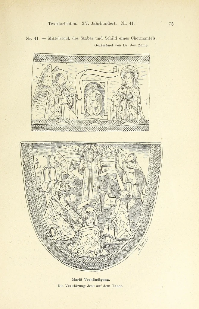 An illustration from Der Paramentenschatz im historischen Museum zu Bern in Wort und Bild : im Auftrage der Aufsichtskommission des Museums, 1895, leaf 93
