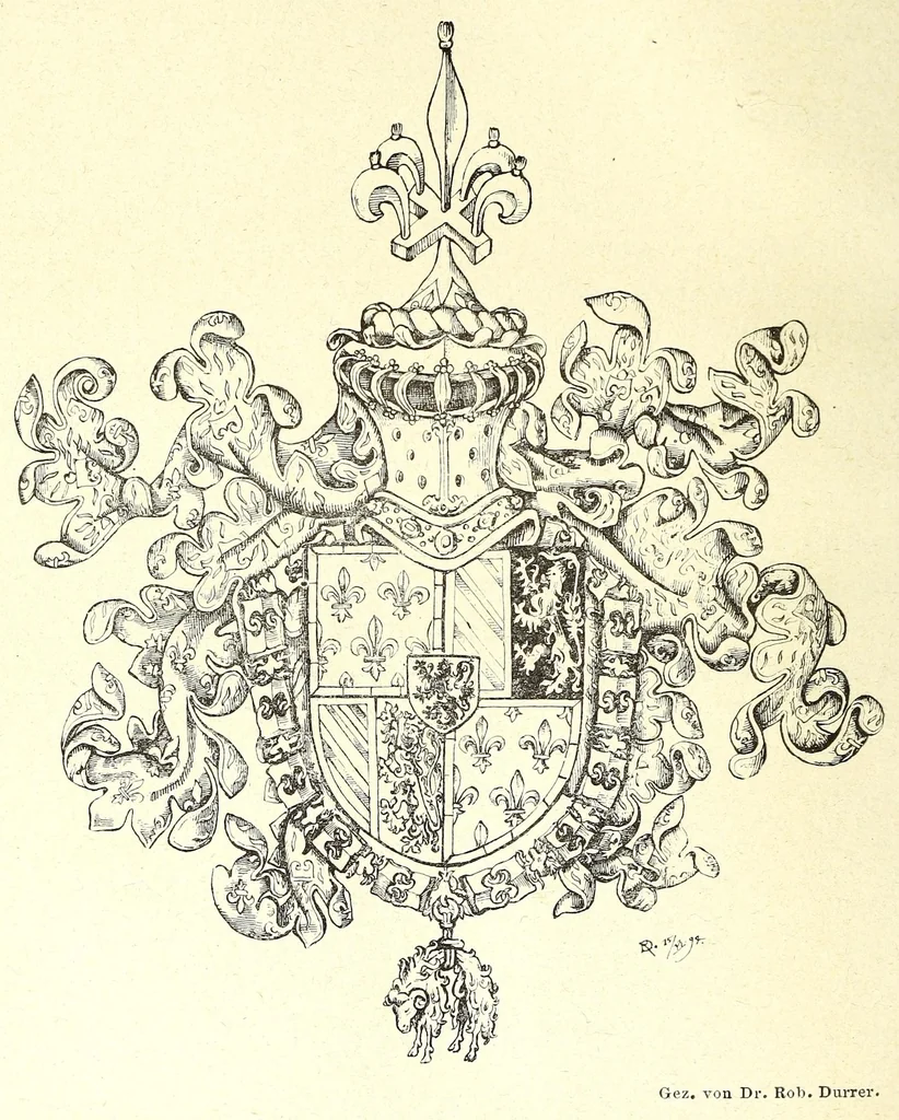 An illustration from Der Paramentenschatz im historischen Museum zu Bern in Wort und Bild : im Auftrage der Aufsichtskommission des Museums, 1895, leaf 98