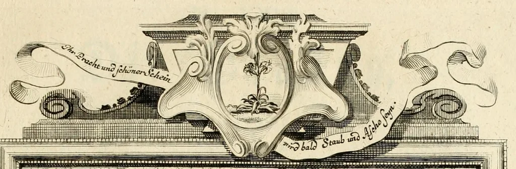 An illustration from Der sogenannte Sinn-lehr-und Geist-volle ... Todentanz : anietzo mit einigen einfältig, doch gut gemeynten Reimen und Versen versehen, 1767, leaf 105
