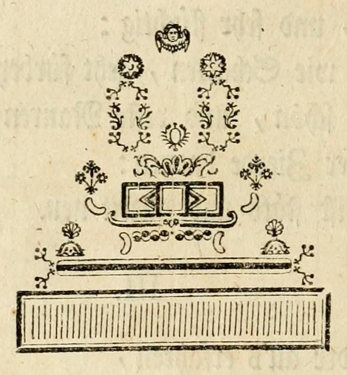 An illustration from Der sogenannte Sinn-lehr-und Geist-volle ... Todentanz : anietzo mit einigen einfältig, doch gut gemeynten Reimen und Versen versehen, 1767, leaf 20