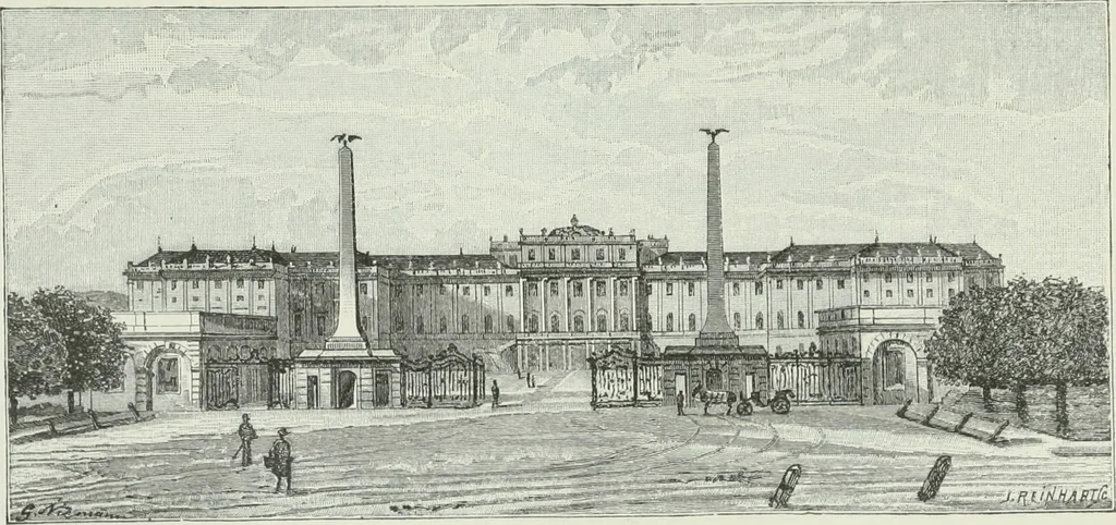 An illustration from Der Städte-Bau nach seinen künstlerischen Grundsätzen. Ein Beitrag zur Lösung moderner Fragen der Architektur und monumentalen Plastik unter besonderer Beziehung auf Wien, 1901, leaf 104