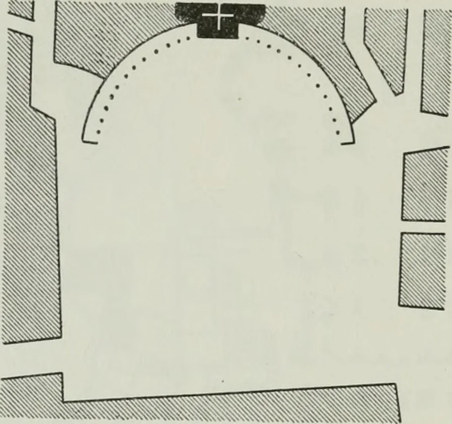 An illustration from Der Städte-Bau nach seinen künstlerischen Grundsätzen. Ein Beitrag zur Lösung moderner Fragen der Architektur und monumentalen Plastik unter besonderer Beziehung auf Wien, 1901, leaf 143