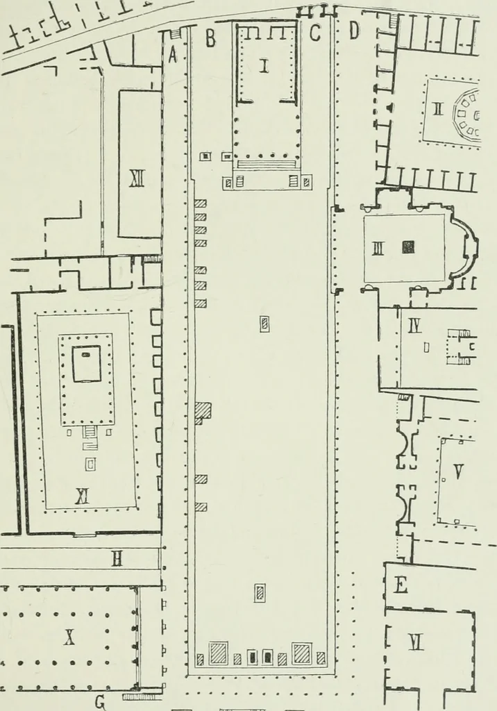 An illustration from Der Städte-Bau nach seinen künstlerischen Grundsätzen. Ein Beitrag zur Lösung moderner Fragen der Architektur und monumentalen Plastik unter besonderer Beziehung auf Wien, 1901, leaf 16