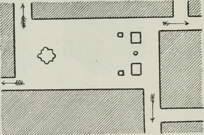 An illustration from Der Städte-Bau nach seinen künstlerischen Grundsätzen. Ein Beitrag zur Lösung moderner Fragen der Architektur und monumentalen Plastik unter besonderer Beziehung auf Wien, 1901, leaf 169