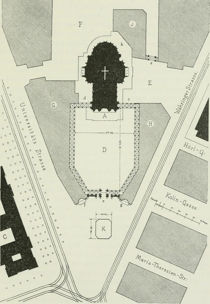 An illustration from Der Städte-Bau nach seinen künstlerischen Grundsätzen. Ein Beitrag zur Lösung moderner Fragen der Architektur und monumentalen Plastik unter besonderer Beziehung auf Wien, 1901, leaf 176