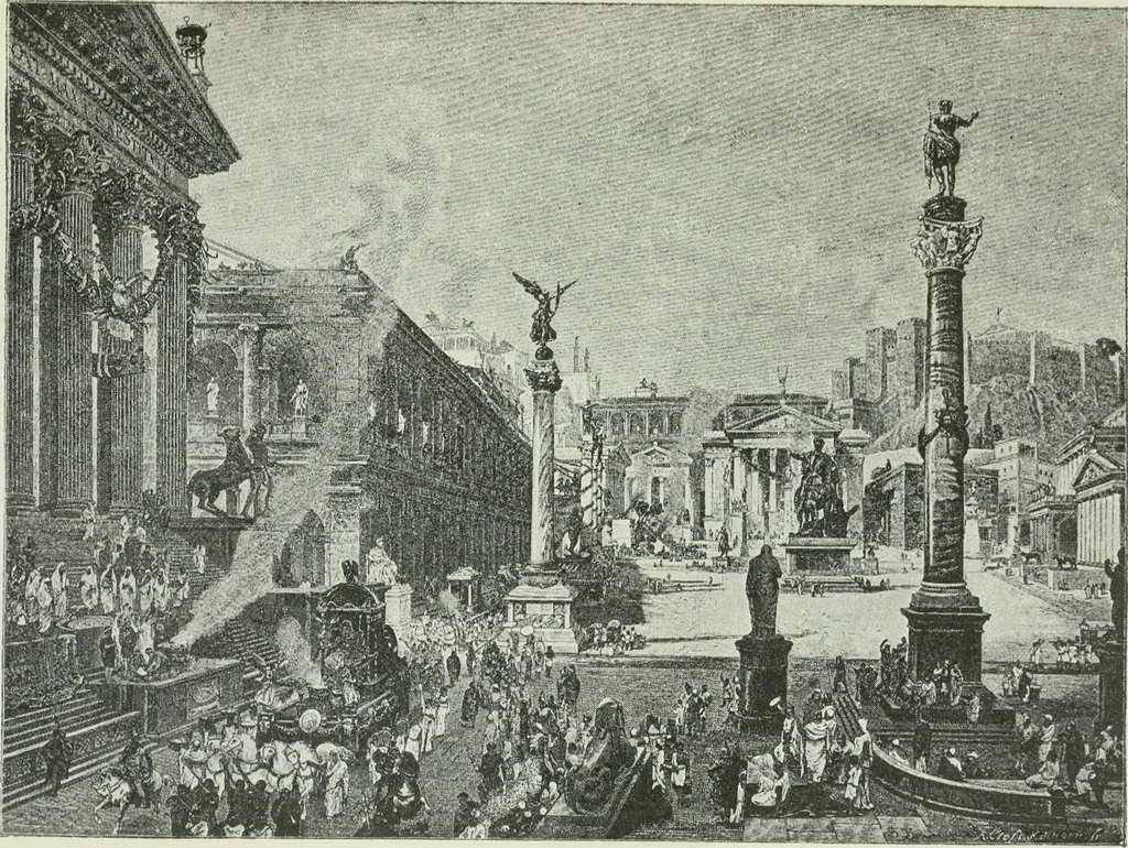 An illustration from Der Städte-Bau nach seinen künstlerischen Grundsätzen. Ein Beitrag zur Lösung moderner Fragen der Architektur und monumentalen Plastik unter besonderer Beziehung auf Wien, 1901, leaf 18