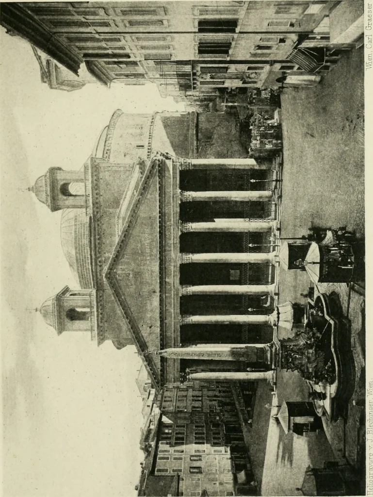 An illustration from Der Städte-Bau nach seinen künstlerischen Grundsätzen. Ein Beitrag zur Lösung moderner Fragen der Architektur und monumentalen Plastik unter besonderer Beziehung auf Wien, 1901, leaf 44