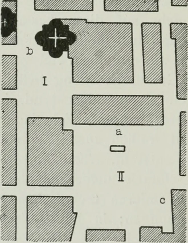 An illustration from Der Städte-Bau nach seinen künstlerischen Grundsätzen. Ein Beitrag zur Lösung moderner Fragen der Architektur und monumentalen Plastik unter besonderer Beziehung auf Wien, 1901, leaf 53