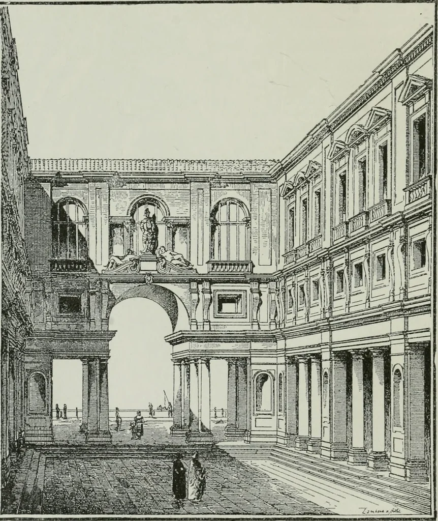 An illustration from Der Städte-Bau nach seinen künstlerischen Grundsätzen. Ein Beitrag zur Lösung moderner Fragen der Architektur und monumentalen Plastik unter besonderer Beziehung auf Wien, 1901, leaf 57
