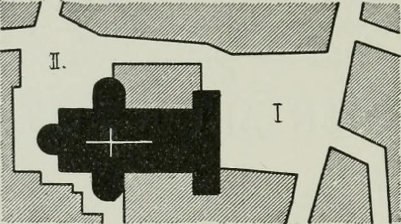 An illustration from Der Städte-Bau nach seinen künstlerischen Grundsätzen. Ein Beitrag zur Lösung moderner Fragen der Architektur und monumentalen Plastik unter besonderer Beziehung auf Wien, 1901, leaf 73