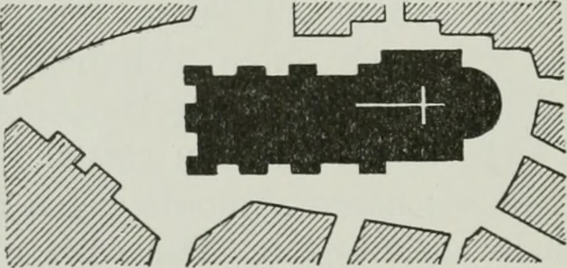 An illustration from Der Städte-Bau nach seinen künstlerischen Grundsätzen. Ein Beitrag zur Lösung moderner Fragen der Architektur und monumentalen Plastik unter besonderer Beziehung auf Wien, 1901, leaf 87