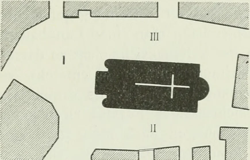 An illustration from Der Städte-Bau nach seinen künstlerischen Grundsätzen. Ein Beitrag zur Lösung moderner Fragen der Architektur und monumentalen Plastik unter besonderer Beziehung auf Wien, 1901, leaf 88