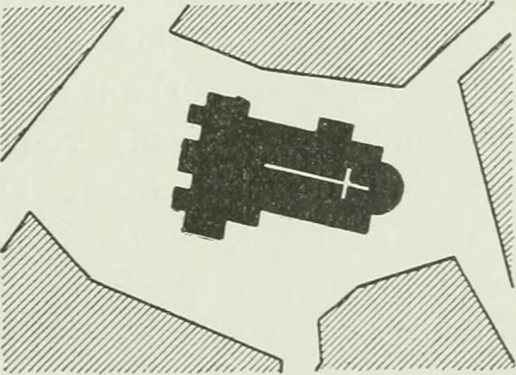 An illustration from Der Städte-Bau nach seinen künstlerischen Grundsätzen. Ein Beitrag zur Lösung moderner Fragen der Architektur und monumentalen Plastik unter besonderer Beziehung auf Wien, 1901, leaf 88