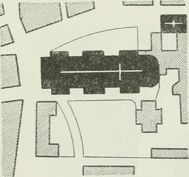 An illustration from Der Städte-Bau nach seinen künstlerischen Grundsätzen. Ein Beitrag zur Lösung moderner Fragen der Architektur und monumentalen Plastik unter besonderer Beziehung auf Wien, 1901, leaf 92
