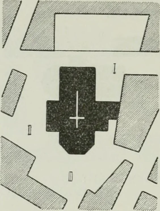 An illustration from Der Städte-Bau nach seinen künstlerischen Grundsätzen. Ein Beitrag zur Lösung moderner Fragen der Architektur und monumentalen Plastik unter besonderer Beziehung auf Wien, 1901, leaf 93