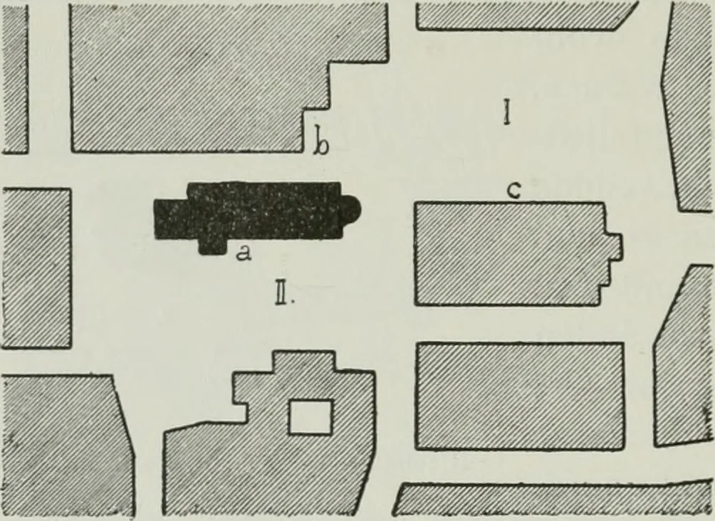 An illustration from Der Städte-Bau nach seinen künstlerischen Grundsätzen. Ein Beitrag zur Lösung moderner Fragen der Architektur und monumentalen Plastik unter besonderer Beziehung auf Wien, 1901, leaf 95