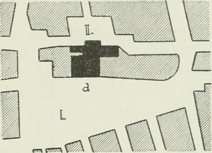 An illustration from Der Städte-Bau nach seinen künstlerischen Grundsätzen. Ein Beitrag zur Lösung moderner Fragen der Architektur und monumentalen Plastik unter besonderer Beziehung auf Wien, 1901, leaf 96