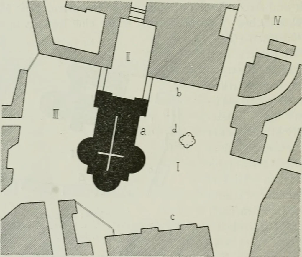 An illustration from Der Städte-Bau nach seinen künstlerischen Grundsätzen. Ein Beitrag zur Lösung moderner Fragen der Architektur und monumentalen Plastik unter besonderer Beziehung auf Wien, 1901, leaf 99