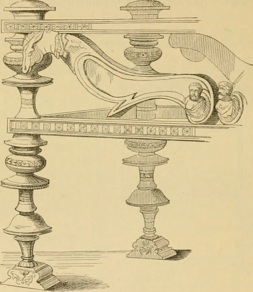 An illustration from Der Stil in den technischen und tektonischen Künsten; oder, Praktische Aesthetik. Ein Handbuch für Techniker, Künstler und Kunstfreunde, 1878, leaf 423