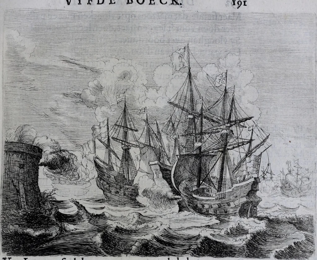 An illustration from Der zee-vaert lof : handelende vande gedenckwaerdighste zee-vaerden... in VI boecken beschreven, 1634, leaf 208