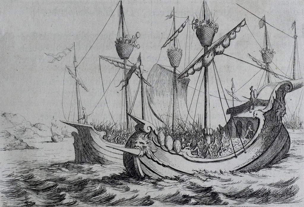 An illustration from Der zee-vaert lof : handelende vande gedenckwaerdighste zee-vaerden... in VI boecken beschreven, 1634, leaf 84