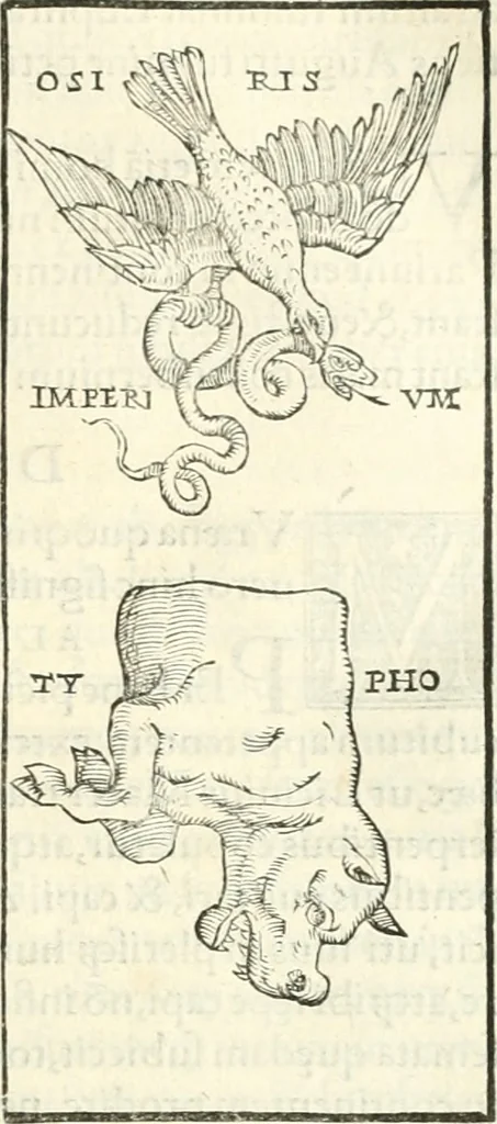 An illustration from Hieroglyphica, sive, De sacris Aegyptiorvm literis commentarii, 1556, leaf 420